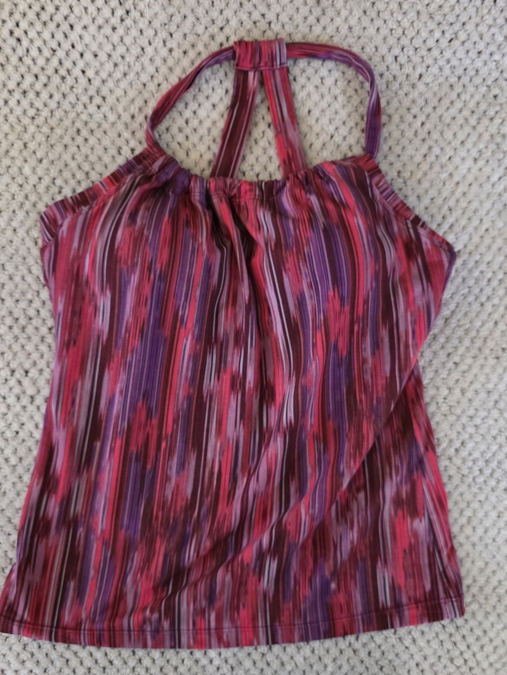 Prana Pink & Purple Striped Halter Tank Top